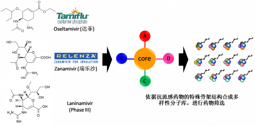 图2：以现有抗流感药物的结构为基。卸嘌砸┪锓肿涌獾暮铣。